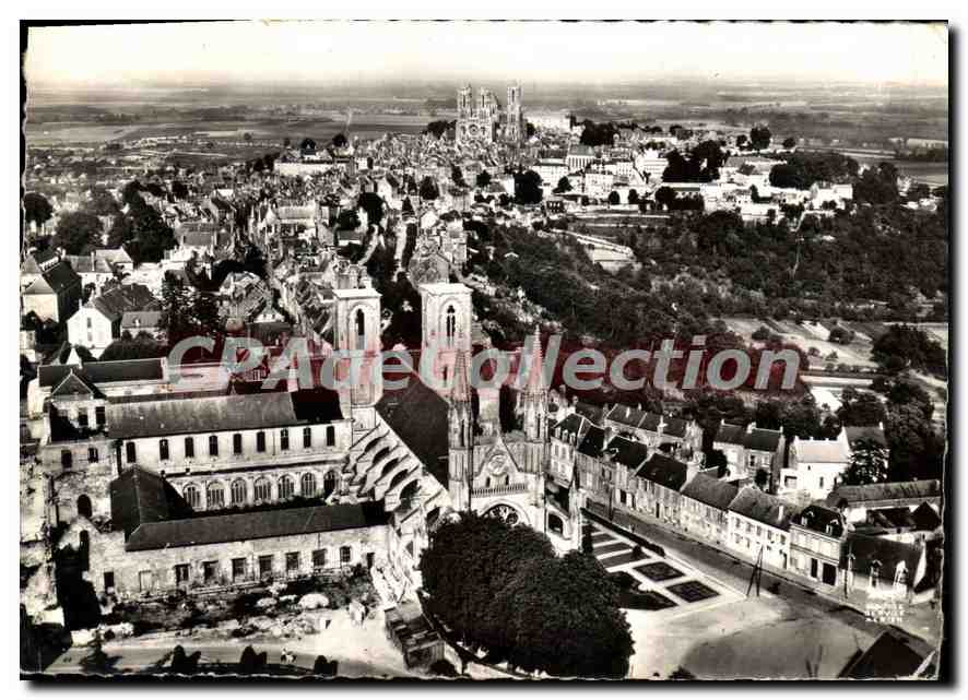 Laon — Vue aérienne de l'Église Saint-Martin (XIe siècle) — Édition Lapie, St-Maur