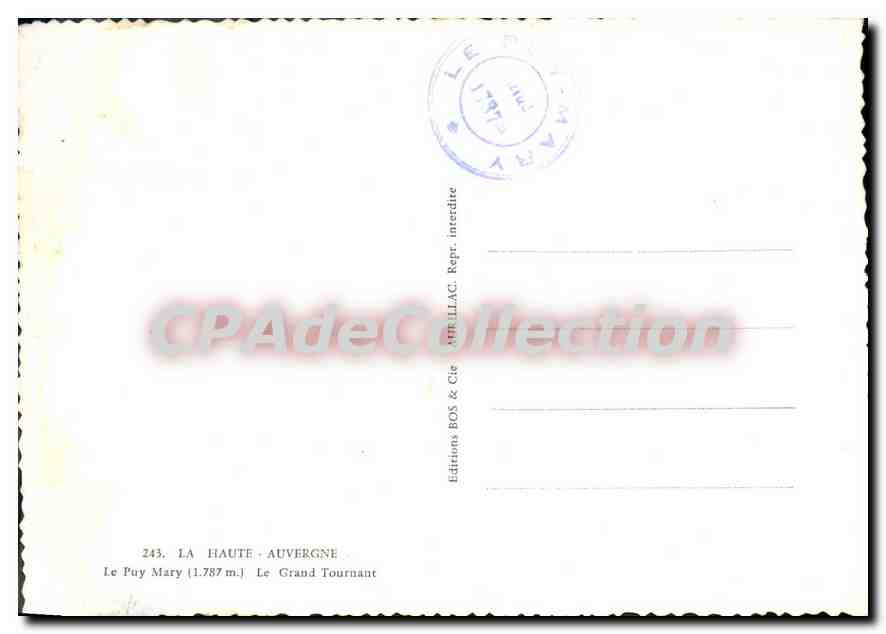 Le Puy Mary — Le Grand Tournant — Éditions BOS & Cie — Verso