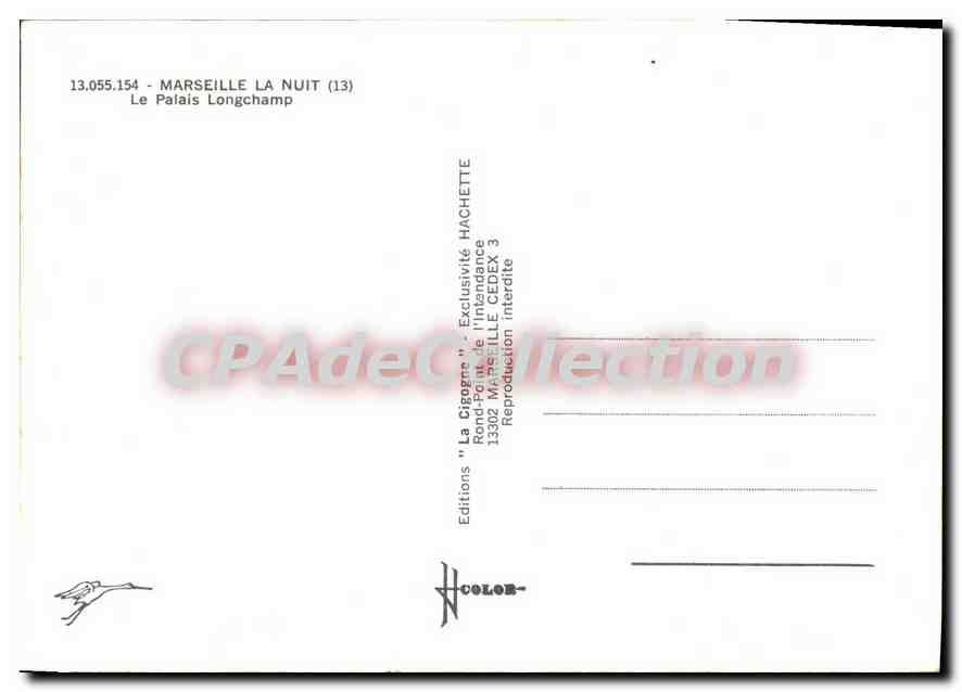 Marseille la Nuit (13) — Le Palais Longchamp — Éditions Hachette — Verso