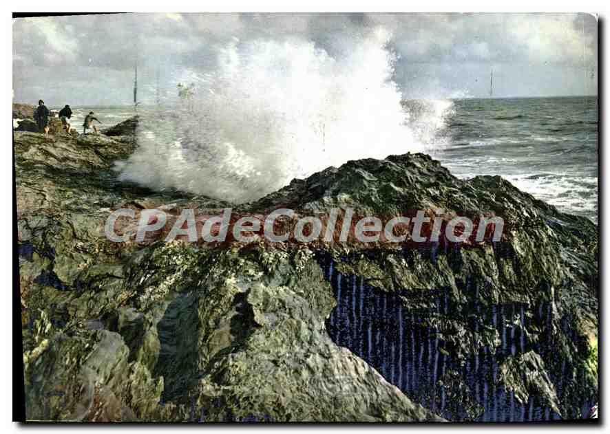 CPSM La Corniche Vendeenne Sion sur l'ocean Vendee Saint Hilaire de Riez Le jet d'eau 