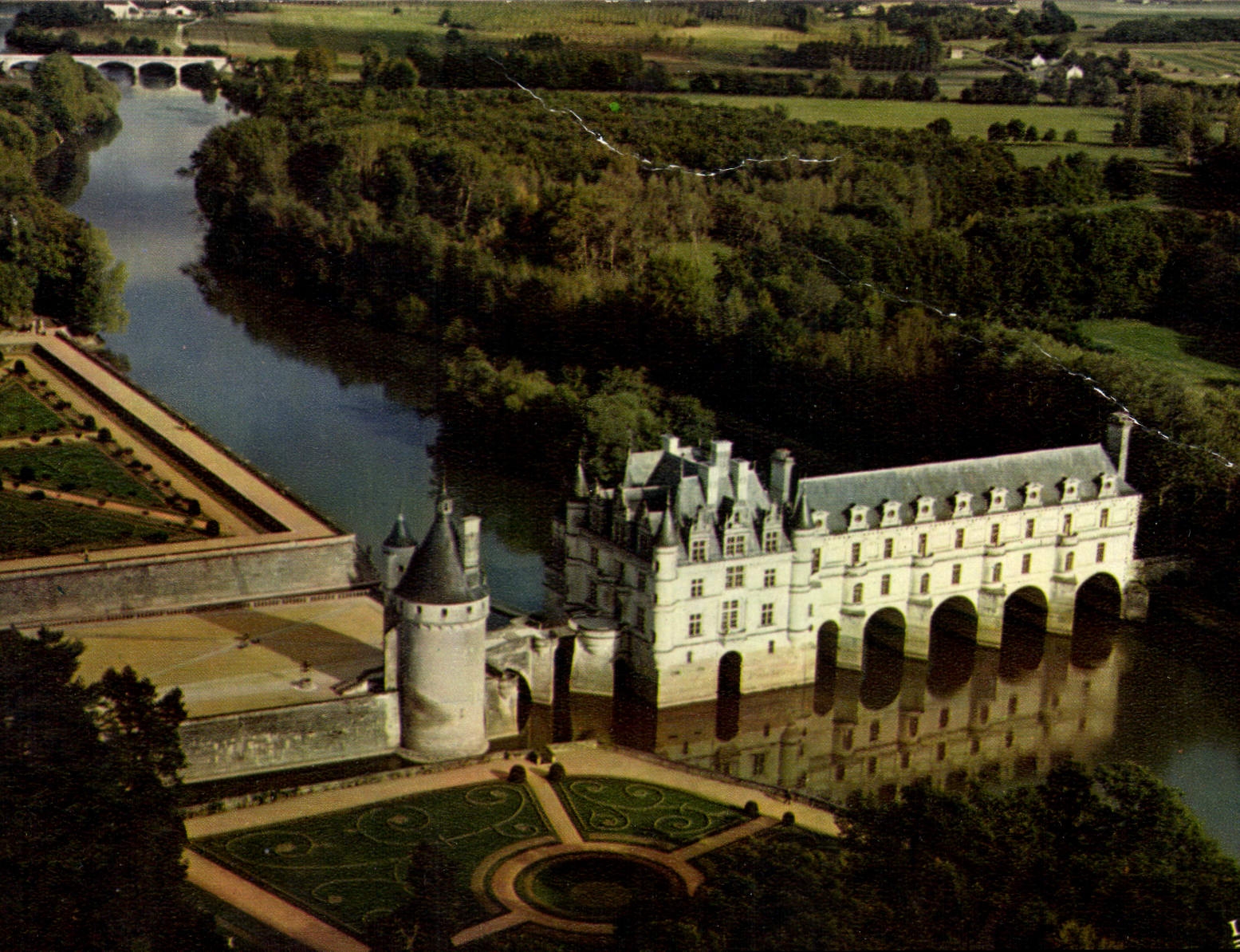 Chenonceau (37) — Vue aérienne — Cliché Heurtier, Rennes