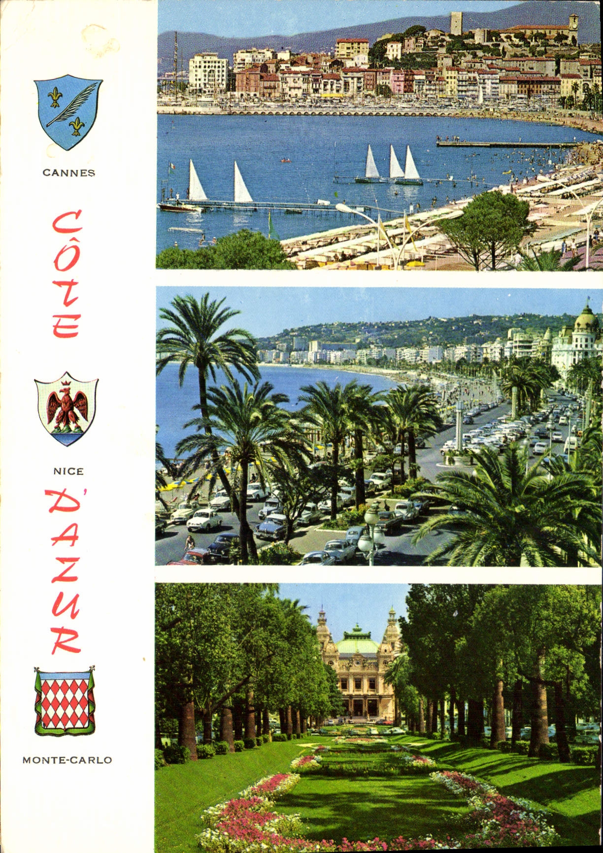 CPSM Cote d'Azur French Riviera Cannes La Croisette Nice La promenade des Anglais