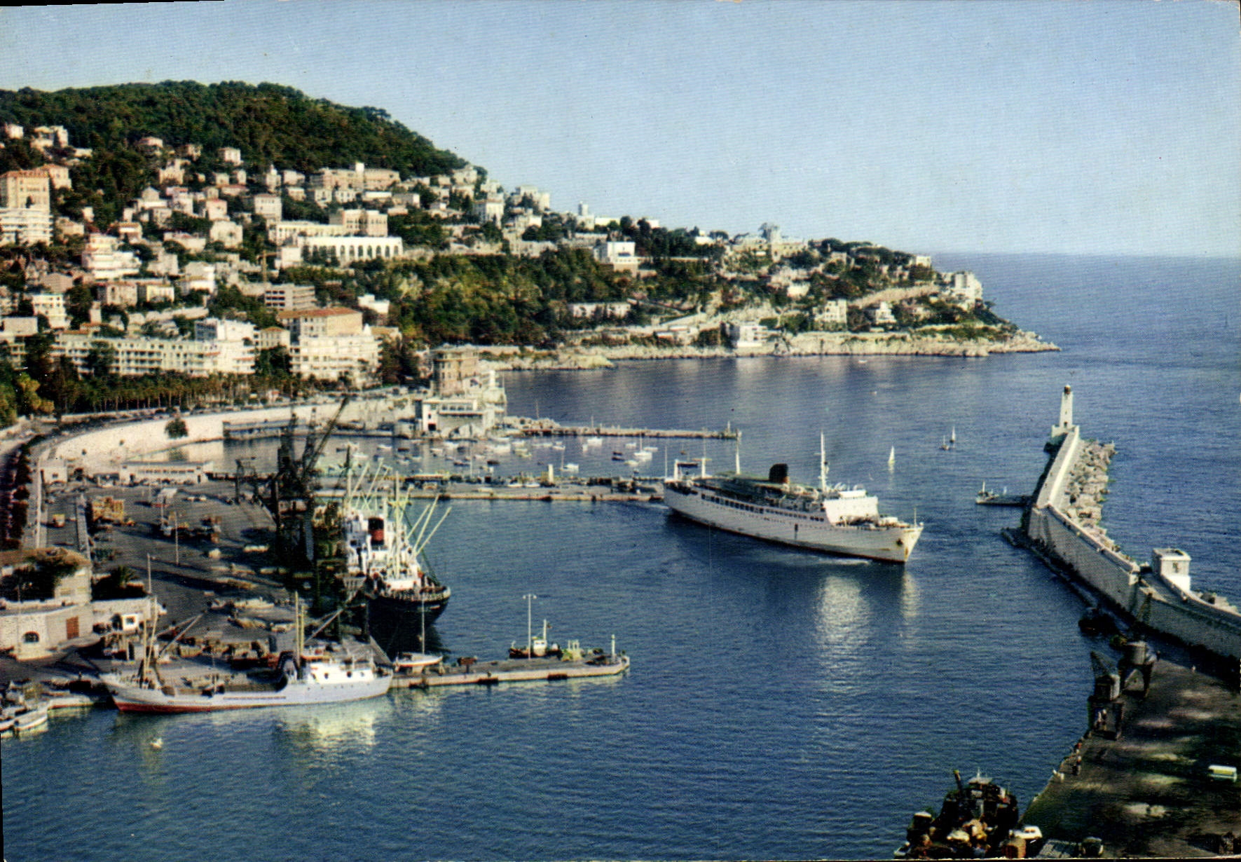 La Côte d'Azur — L'Entrée du Port et le Mont Boron — Éditions Mexichrome, Nice, n°1505