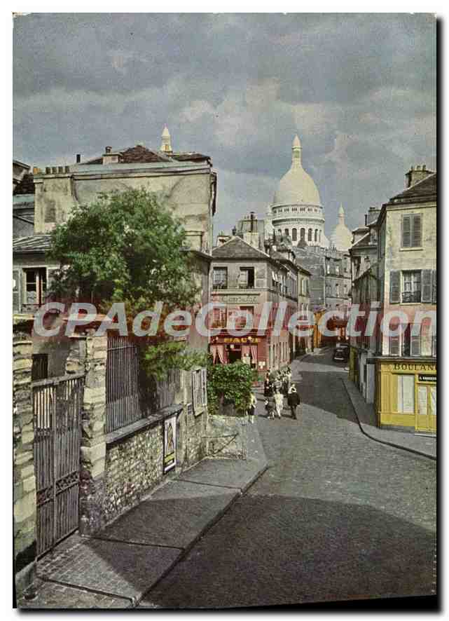 Parijs - Montmartre — Rue Norvins en het Sacré-Cœur — PANORAMAS