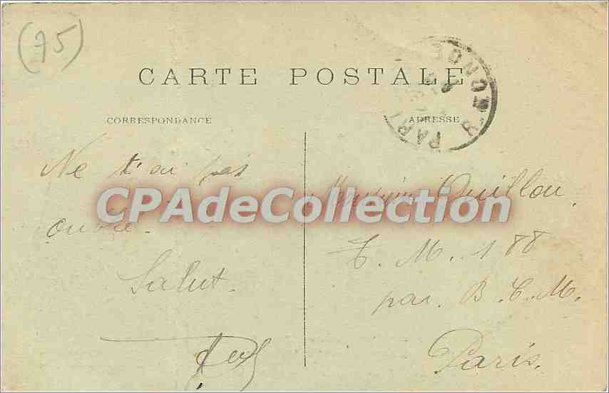 CPA Paris Hotel des Invalides Tombeau de Napoleon — Verso