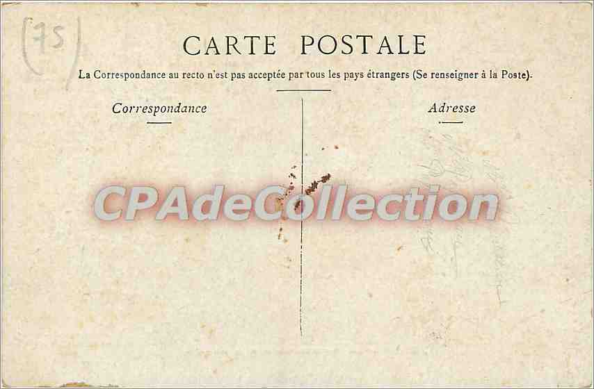CPA Paris La Madeleine Rue Royale — Rückseite