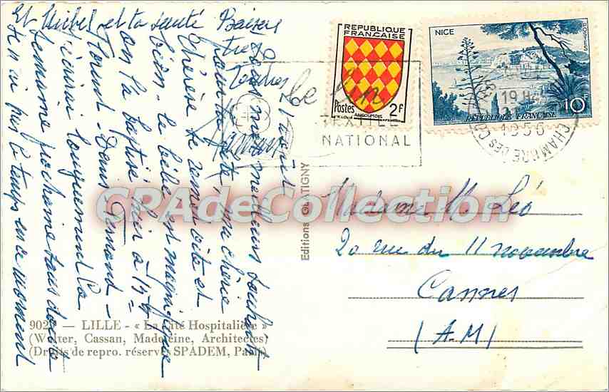 CPA Lille La Cite Hospitaliere — Back