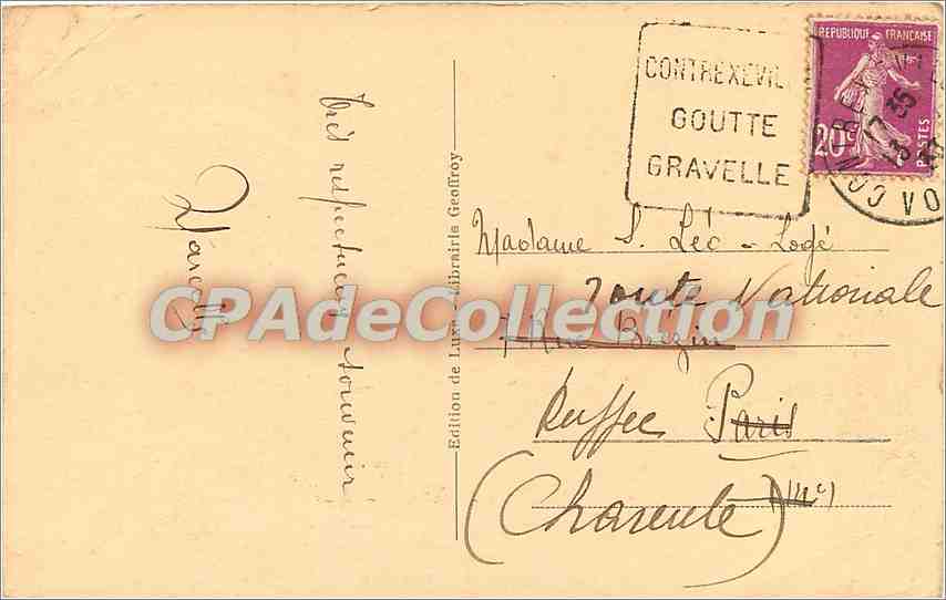 CPA Contrexeville Un coin du Parc — Verso