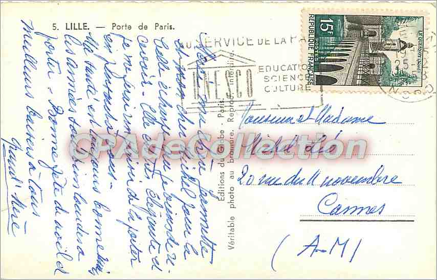 CPA Lille (Nord) Porte de Pariss — Back