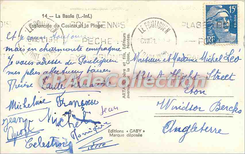 La Baule (S.-W.) — Esplanade des Casinos und der Strand — Editions GABY — Rückseite