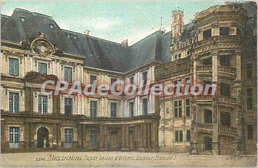 CPA Blois Le chateau Facade Gaston d'Orleans Escalier Francois I