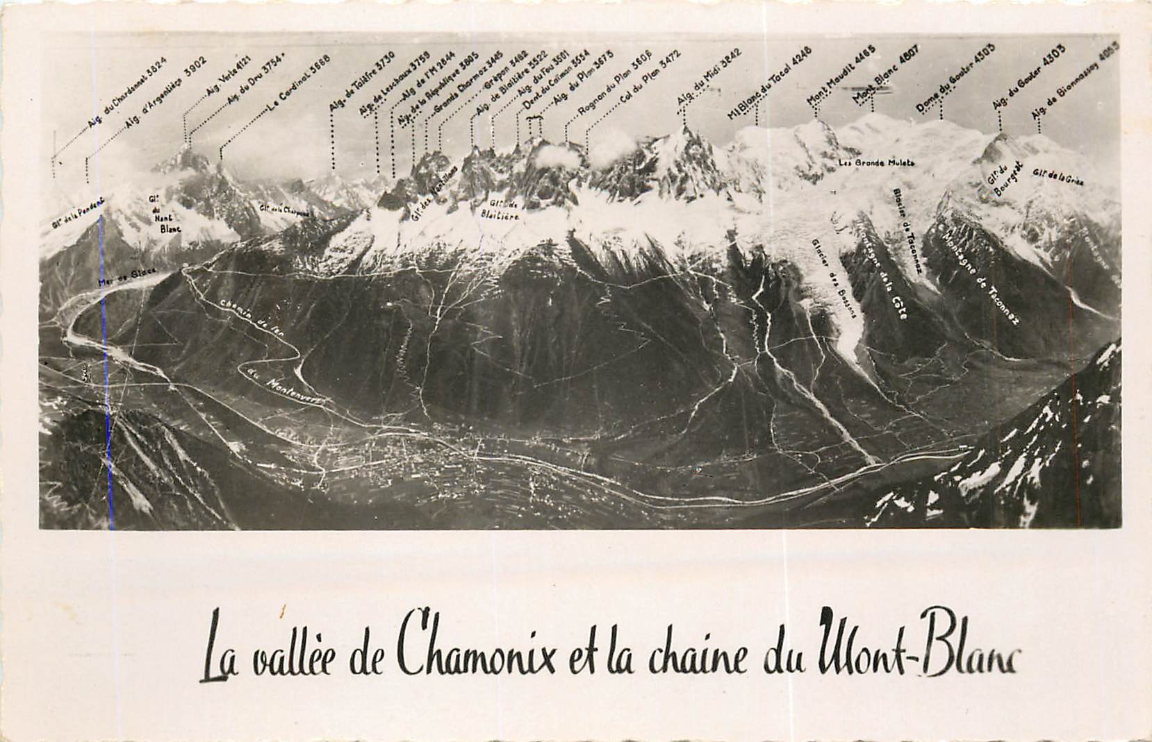 La vallée de Chamonix et la chaîne du Mont-Blanc — CPAdeCollection, n° 376