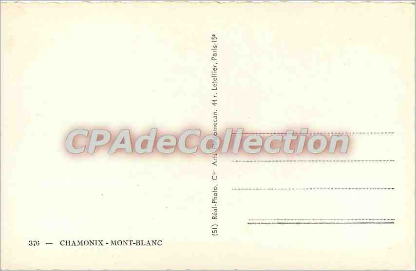 La vallée de Chamonix et la chaîne du Mont-Blanc — CPAdeCollection, n° 376 — Reverso