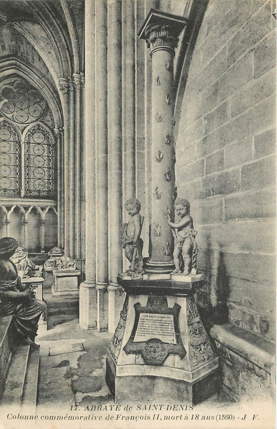 Abbaye de Saint-Denis — Colonne commémorative de François II, mort à 18 ans (1560) — J.F.