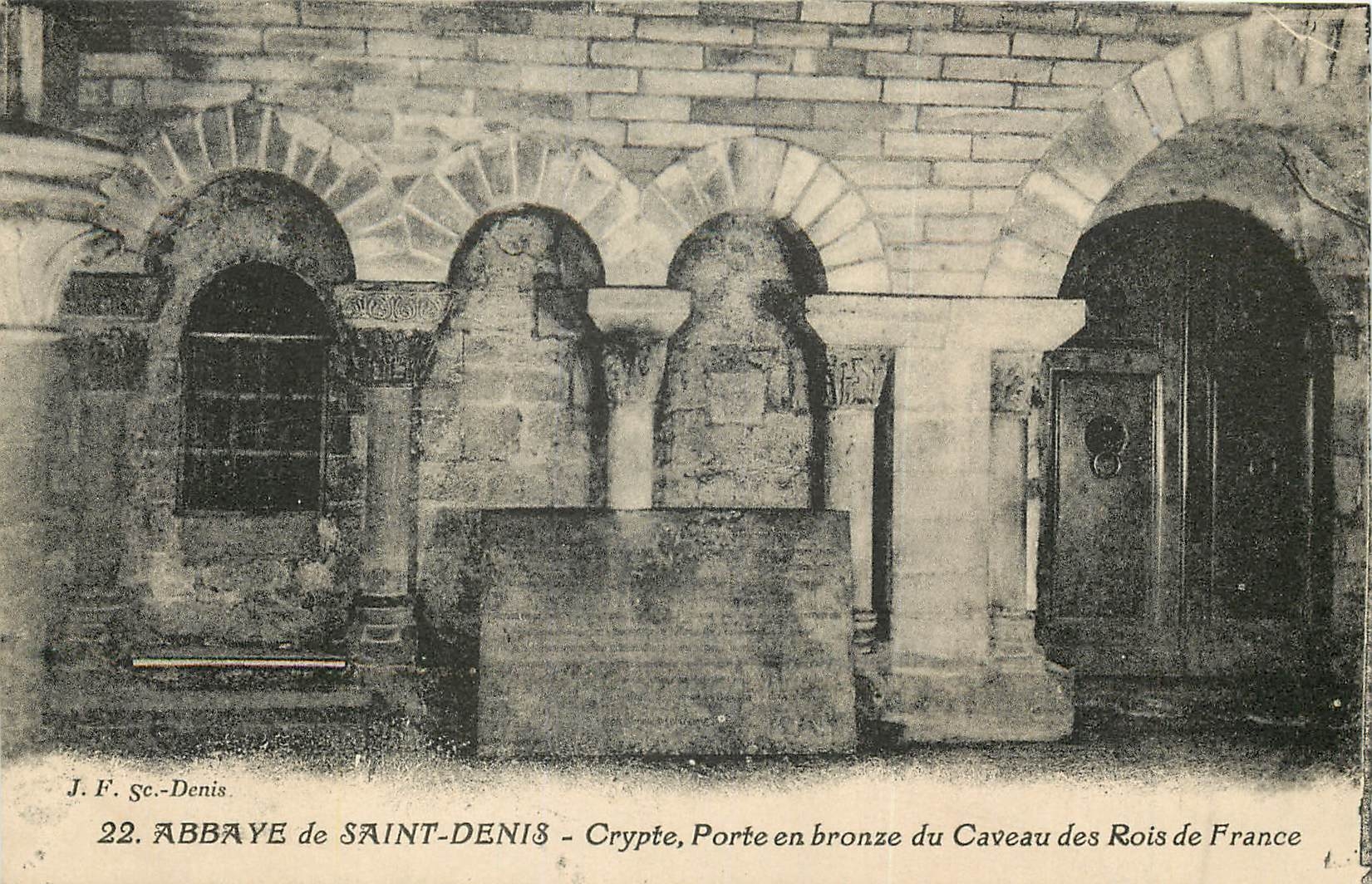 Abbaye de Saint-Denis — Crypte, Porte en bronze du Caveau des Rois de France — J. F. Sc.-Denis, n°22