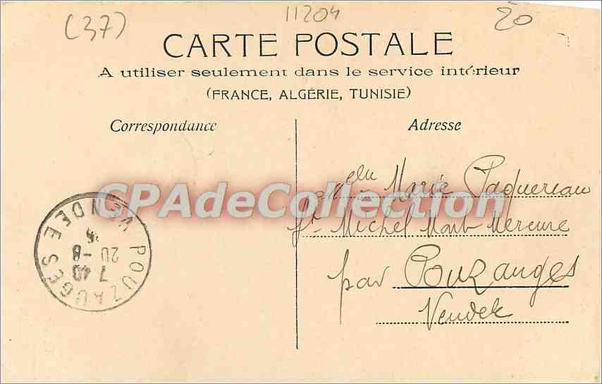CPA Le Grand Pressigny (I et L) — Rückseite