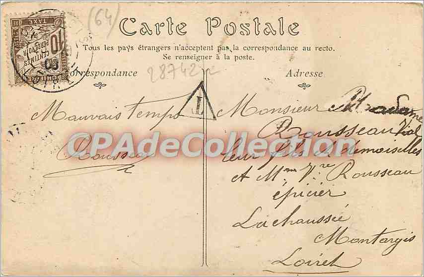 CPA Biarritz la PLage et le Casinos — Verso