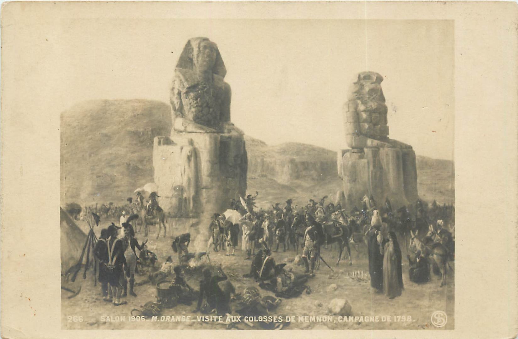 Visite aux Colosses de Mémnon — Salon 1906, M. Orange — Campagne de 1798