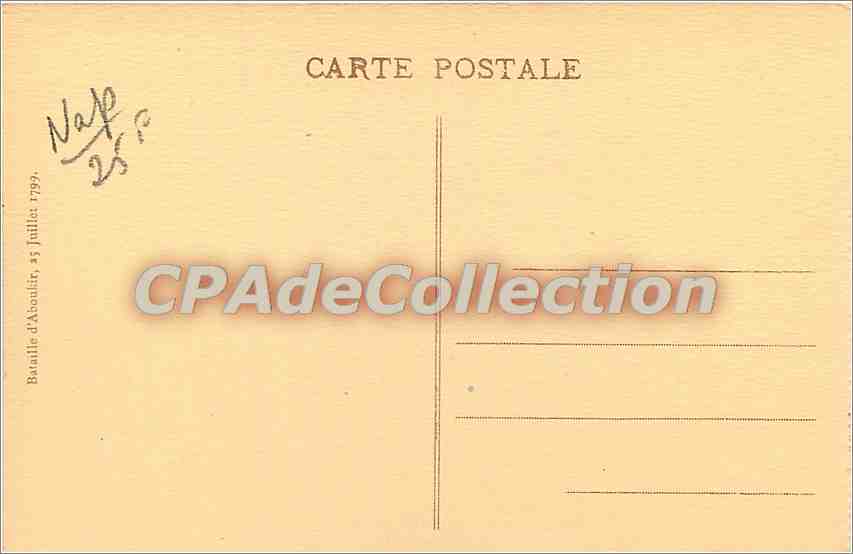 CPA Napoleon Ier bataille d'Aboukir 25 juillet 1799  — Back