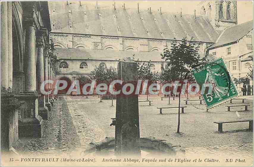 CPA Fontevrault (Maine et Loire) Ancienne Abbaye Facade sud de l'Eglise et le Cloitre