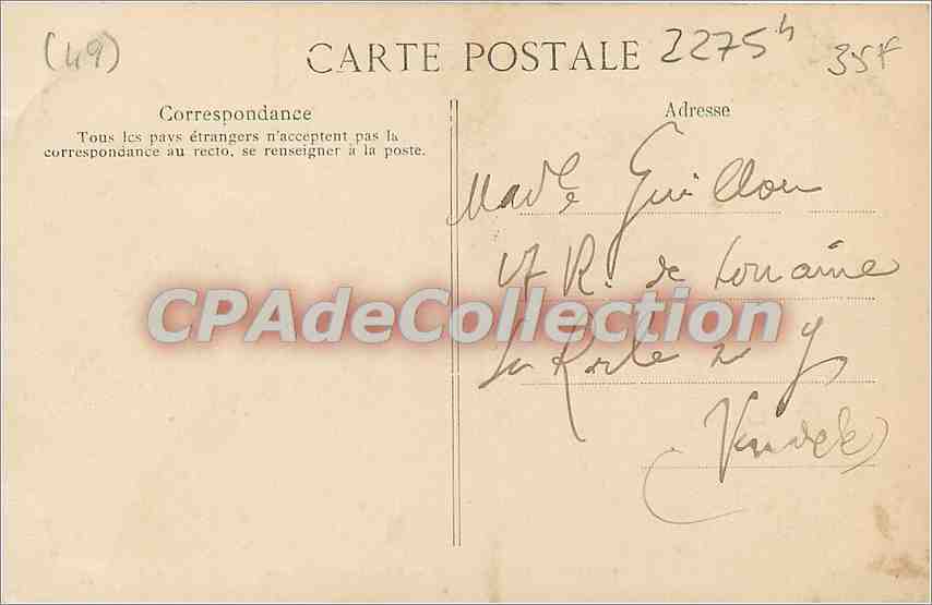 CPA Chateau de Brissac Chambre Duchesse — Back