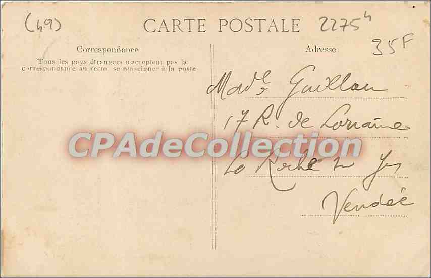 CPA Chateau de Brissac La Salle a Manger — Rückseite