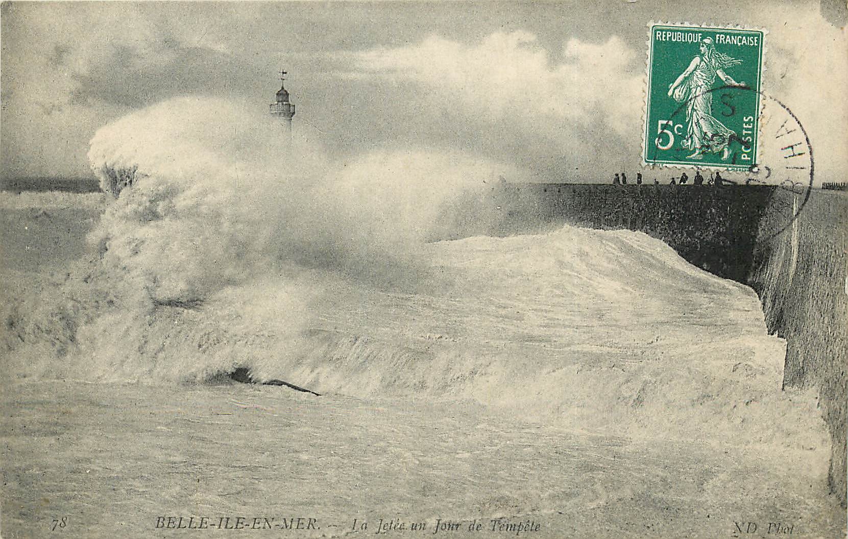 Belle-Île-en-Mer — La Jetée un Jour de Tempête — ND Phot