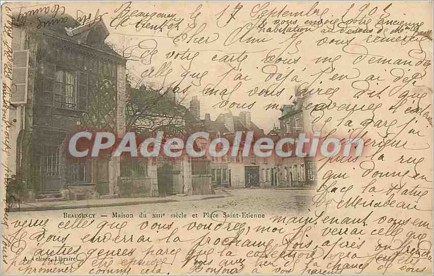 Beaumont-sur-Oise — Maison du XIIIe siècle et Place Saint-Etienne — A. Leclerc, Libraire