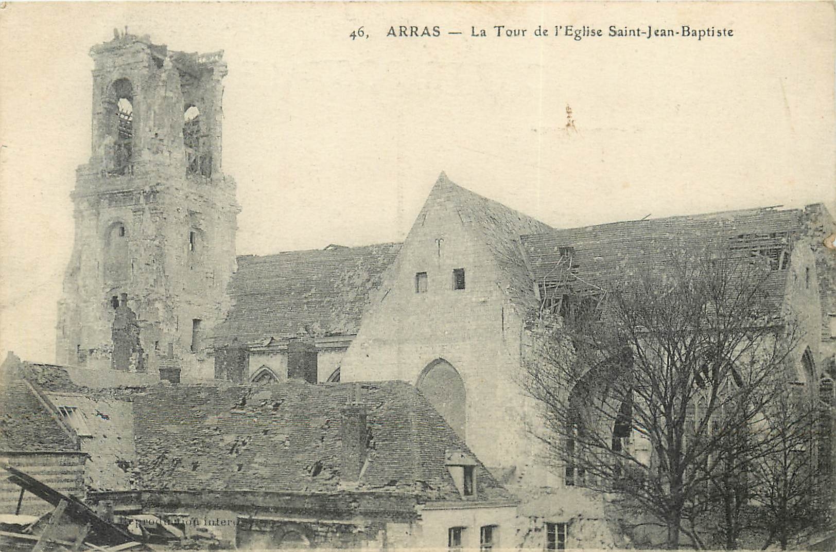 Arras — La Tour de l'Église Saint-Jean-Baptiste — reproduction interdite