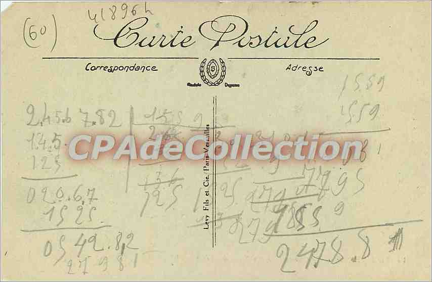 Compiègne — Le Château — La Salle des Fêtes — LL — Rückseite