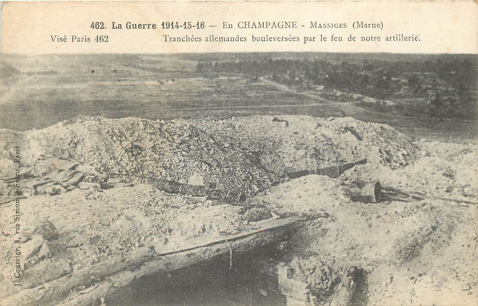 CPA La Guerre 1914 15 16 En champagne Massiges (Marne) Vuese Paris