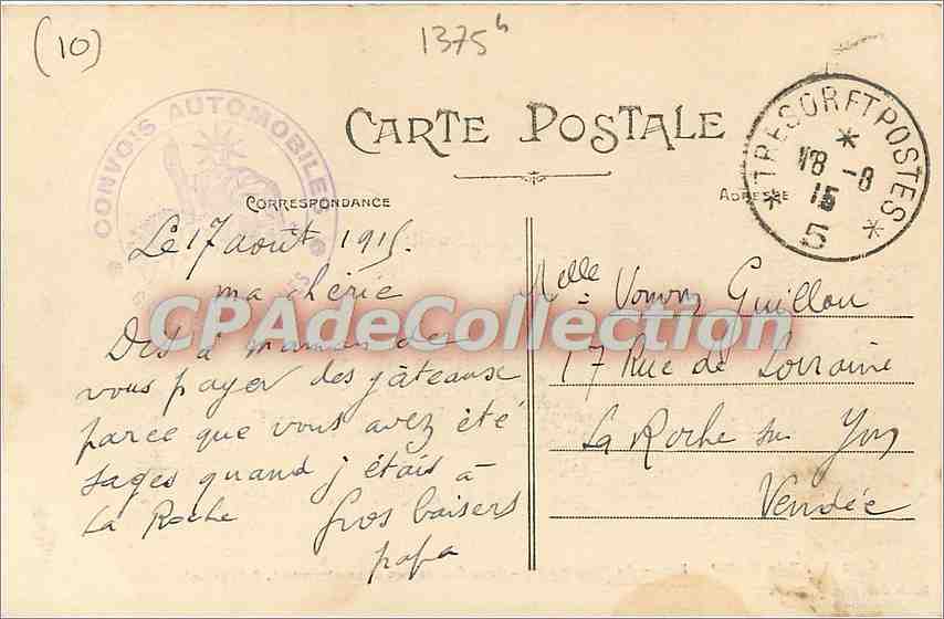 Mailly-le-Camp — Église du Petit Mailly — Trou fait par un obus allemand, 9 Septembre 1914 — Bazar Militaire A. Nieps — Reverso