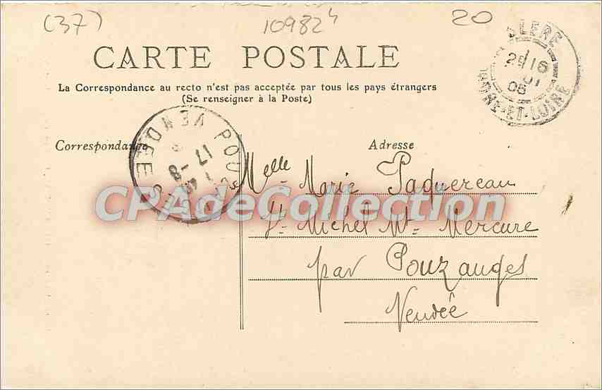 CPA Indre et Loire Amboise Pagode de Chanteloup — Rückseite