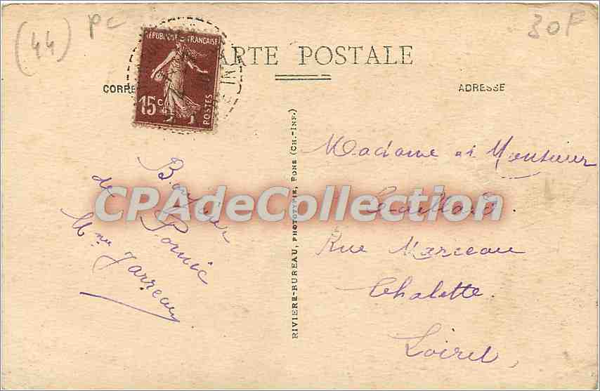 CPA Le Clion sur Mer (Loire Inf) Plage de la Petite Birochere — Rückseite