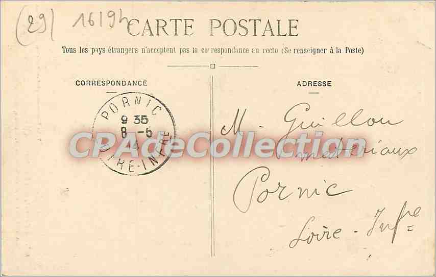 CPA La Forest pres Landerneau (Finistere) la Grande Palud — Rückseite