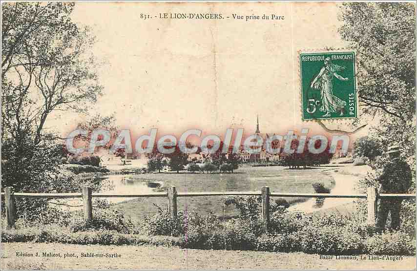 Le Lion-d'Angers — Vue prise du Parc — Édition J. Malicot, phot., Sahlé-sur-Sarthe