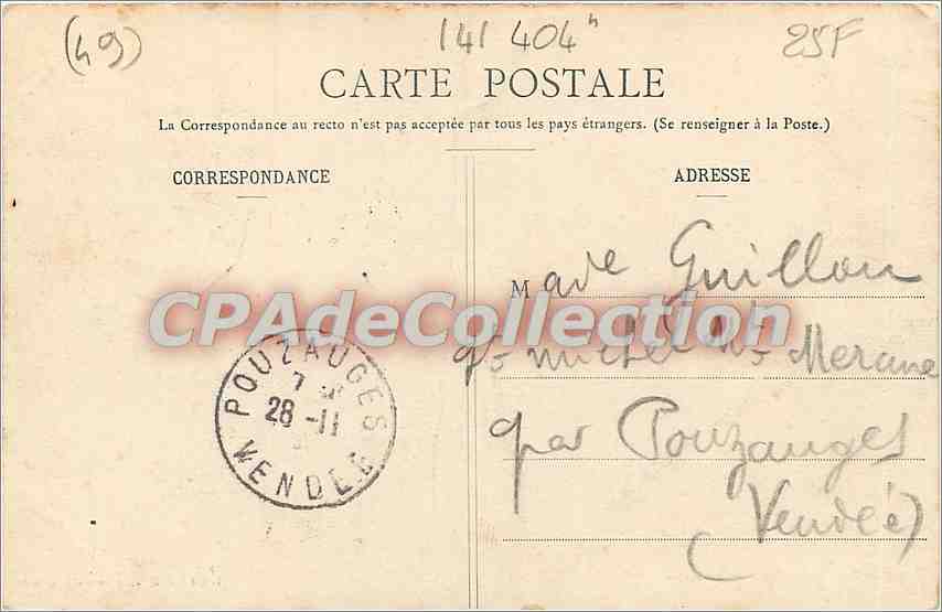 Le Lion-d'Angers — Vue prise du Parc — Édition J. Malicot, phot., Sahlé-sur-Sarthe — Rückseite