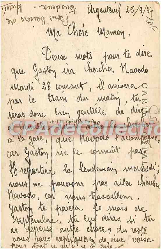 CPA Argenteuil Vue generale prise du Donjon d'Orgemont — Rückseite