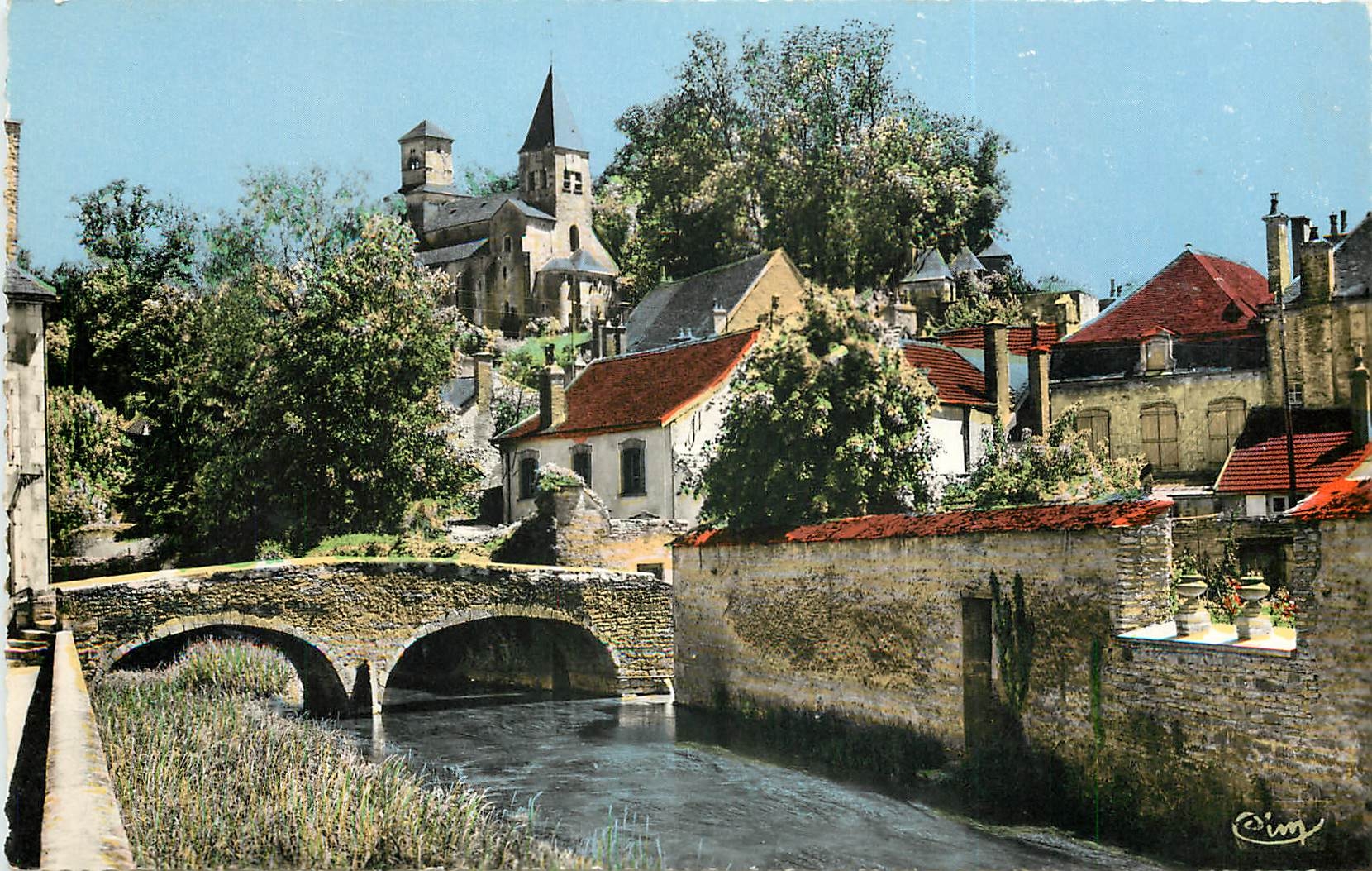Chatillon-sur-Seine — Brücke von Perthuis und Kirche Saint-Varles — Combier Imprimerie