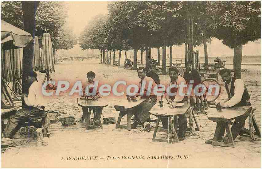 CPA Bordeaux types Bordelais Sandaliers