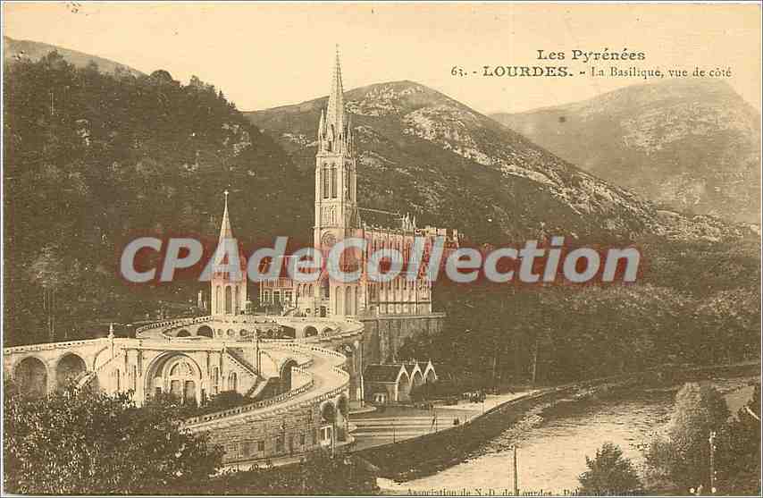 Lourdes - La Basilique, vue de côté — Association N.D. des miracles, série 61