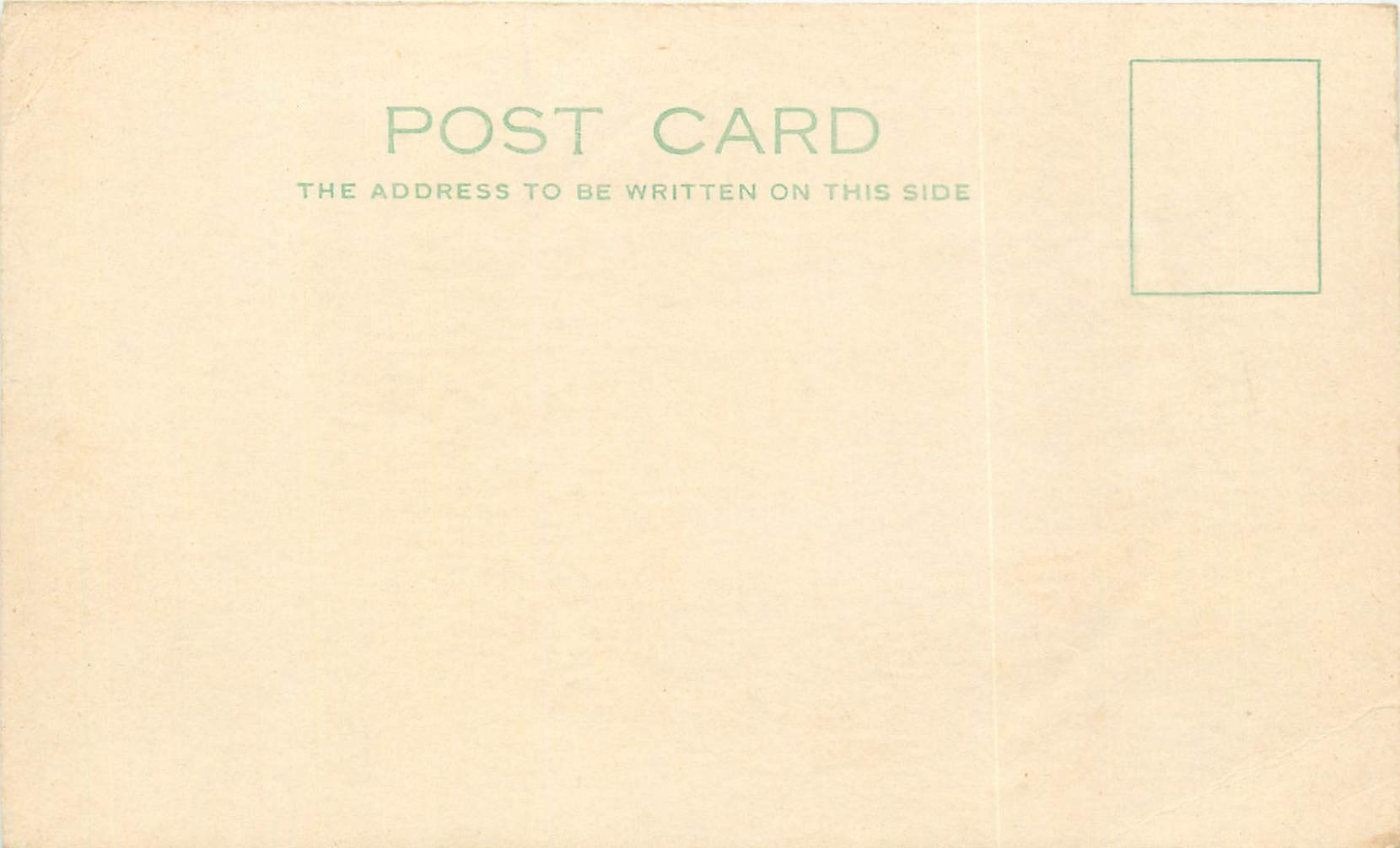 Carte postale vierge — texte imprimé en vert — verso sans correspondance