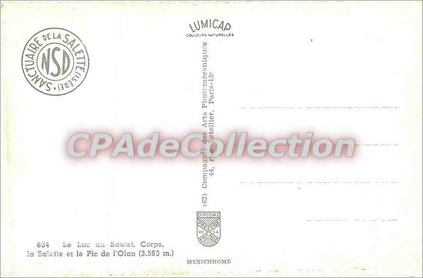 See Saulet und Berg Olan — (62) — Verlag LUMICAP — Rückseite