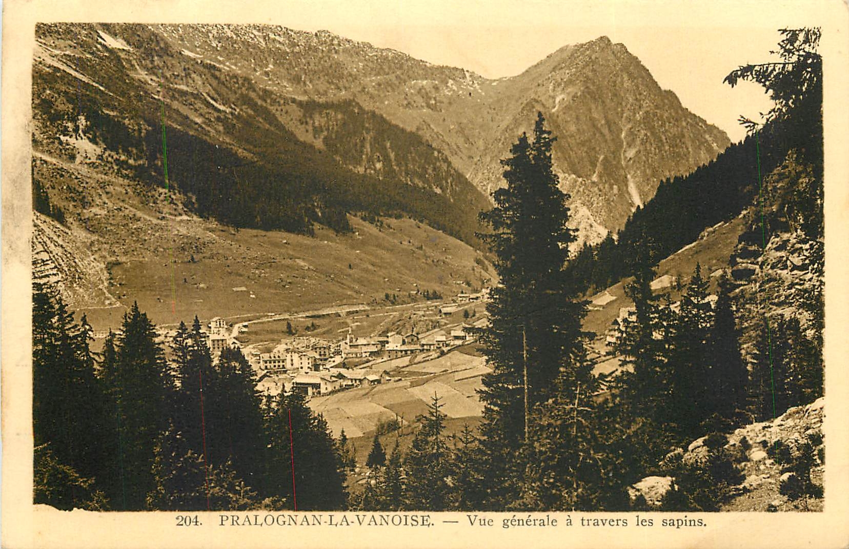 Pralognan-la-Vanoise — Vue générale à travers les sapins.