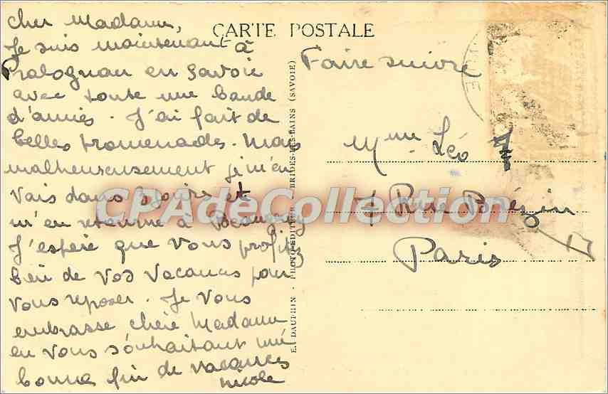 Pralognan-la-Vanoise — Vue générale à travers les sapins. — Reverso