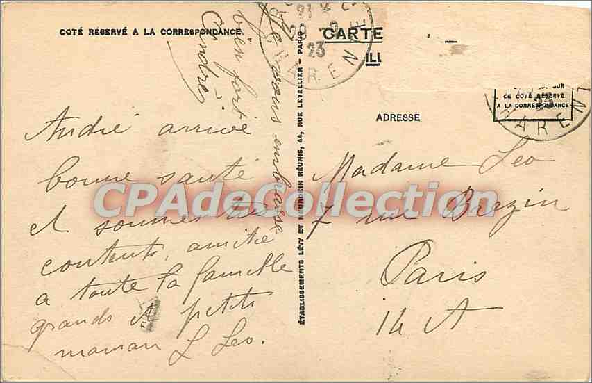 CPA Lourdes Vue sur le Chateau et les Montagnes — Verso