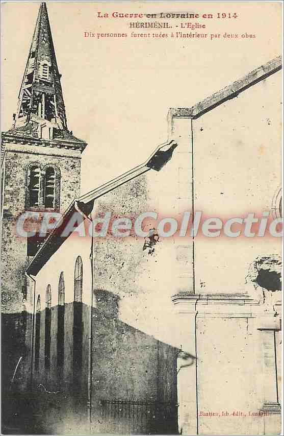 CPA La Guerre en Lorraine en 1914 Herimenil L'Eglise