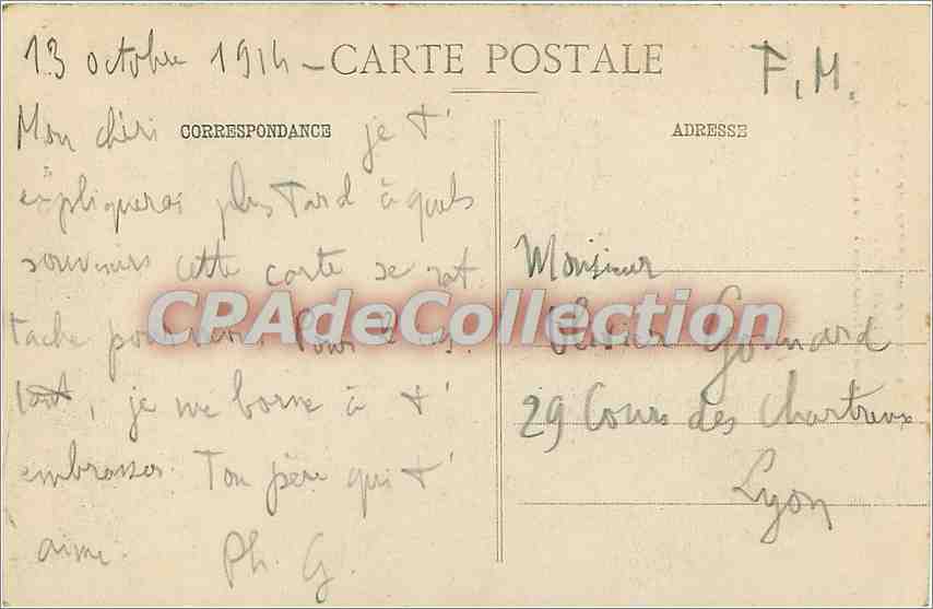 CPA La Guerre en Lorraine en 1914 Herimenil L'Eglise — Rückseite