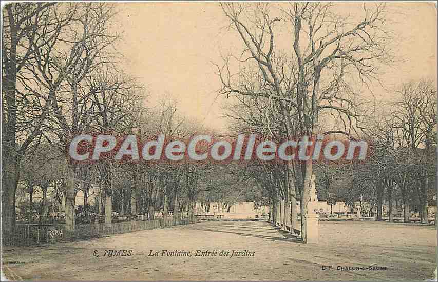 Nîmes — La Fontaine, Entrée des Jardins — B.F. Chalon-sur-Saône
