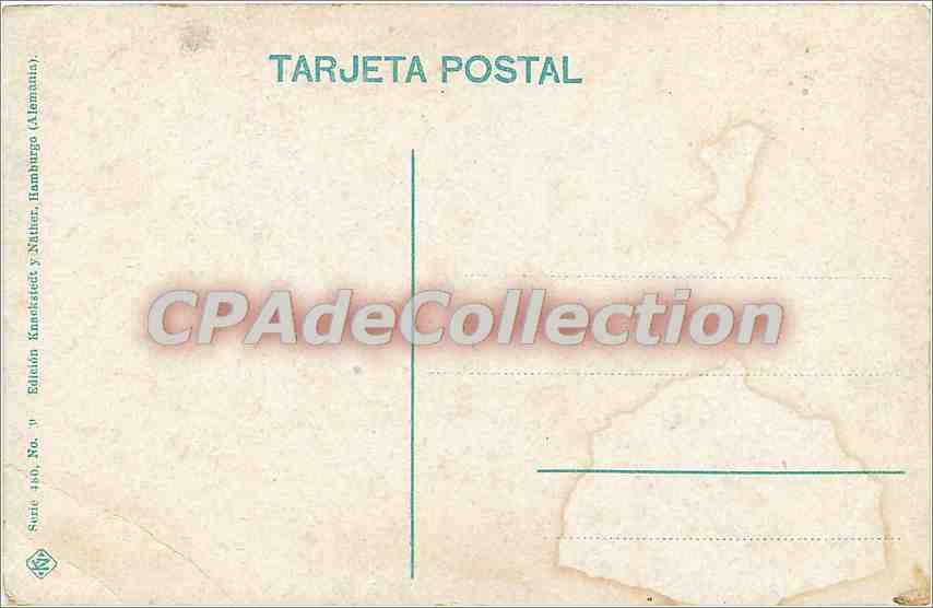 Escorial-Monasterio — Vista general — Édition Knackstedt y Nähler, Hamburgo (Allemagne), Série 490, N° 9 — Reverso